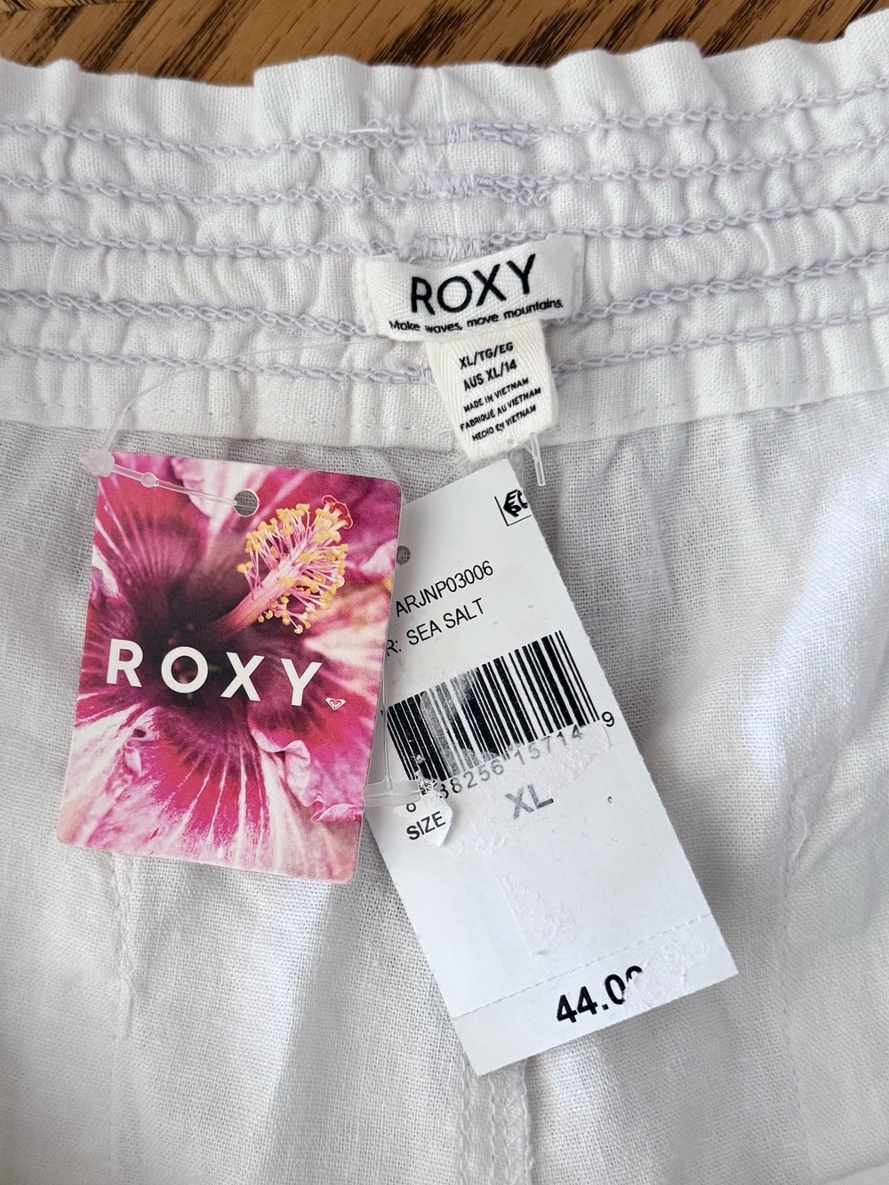 ROXY Oceanside Linen Blend Wide Leg Pants - Sea Salt White - Picture 8 of 10